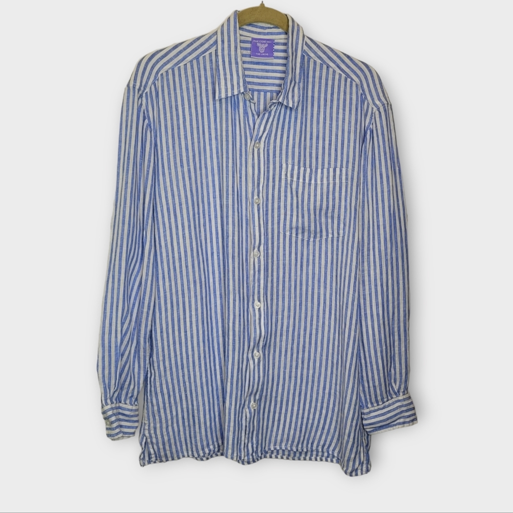 Pine Cone Hill Blue and White Striped Button Down Shirt